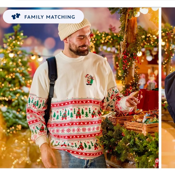 NWT Disney Santa Mickey Mouse ''Merry Christmas'' Fair Isle Spirit Jersey - Picture 4 of 7